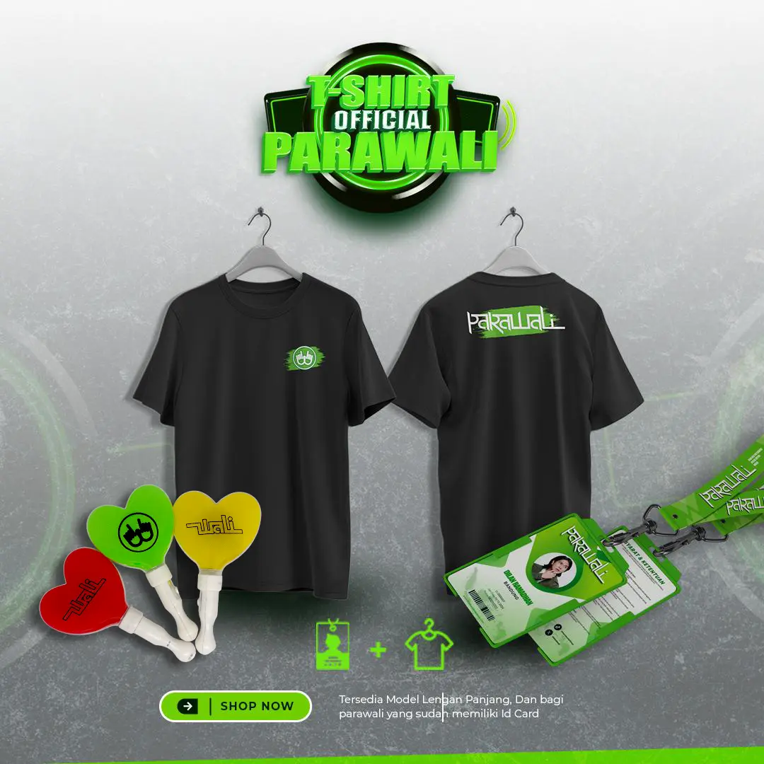 T-Shirt Parawali Casual - Hitam + Id Card